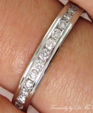 0.33CT ROUND DIAMOND WEDDING ANNIVERSARY BAND RING SOLID PLATINUM