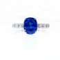 VINTAGE GIA 2.82CT SYNTHETIC SAPPHIRE DIAMOND ENGAGEMENT WEDDING 18K RING