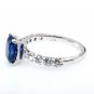 VINTAGE GIA 2.82CT SYNTHETIC SAPPHIRE DIAMOND ENGAGEMENT WEDDING 18K RING