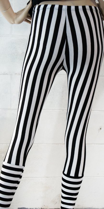 athleta black and white striped leggings