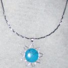 Silver .950 Peruvian Turquoise Sun Pendant