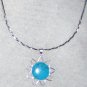 Silver .950 Peruvian Turquoise Sun Pendant