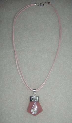 Silver .950 Pink Quartz Pendant