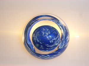 Signed Andrew  Holmes  Abstract The World  Paperweight