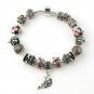 Silver and Pink Charm Bracelet FREE SHIPPING