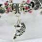 Silver and Pink Charm Bracelet FREE SHIPPING