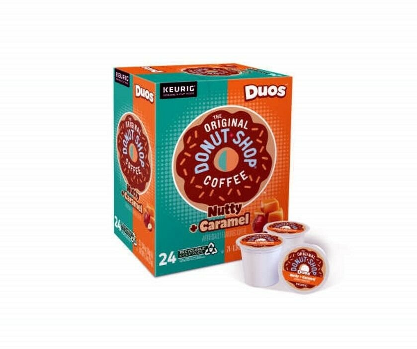 THE ORIGINAL DONUT SHOP COFFEE DUOS 24 K-CUP PODS NUTTY CARAMEL