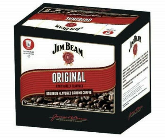 Jim Beam Original Bourbon Flavored Coffee 18 Pack Single Serve Brew Cups