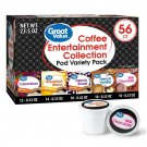 Great Value Entertainment Collection Variety Pack Medium Roast Coffee Pods 56 Ct