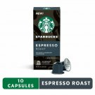 Starbucks Espresso Dark Roast For Nespresso Original Capsules 10 Count Box