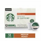 Starbucks 2X Caffeine, Medium Roast, Keurig Coffee Pods, 12 Count Box