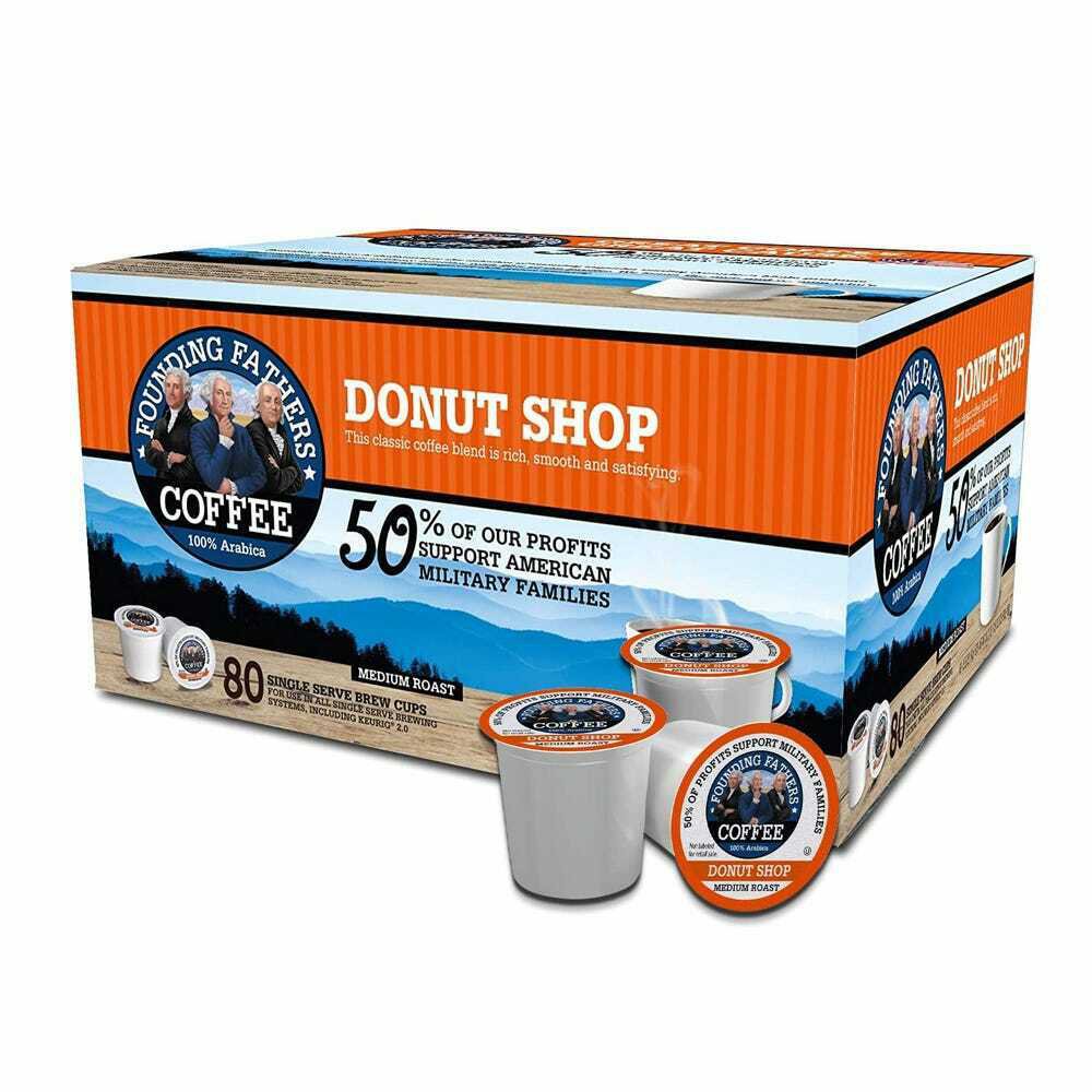Founding Fathers Donut Shop Single-Serve Coffee Pods, 80 Count