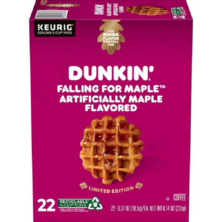 Dunkinâ�� Falling for Maple Artificially Maple Flavored Coffee, K-Cup Pods, 22 Count