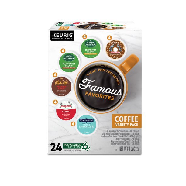 Keurig Famous Favorites Coffee Variety Pack, Single Serve K-Cup Pods, 24 Count