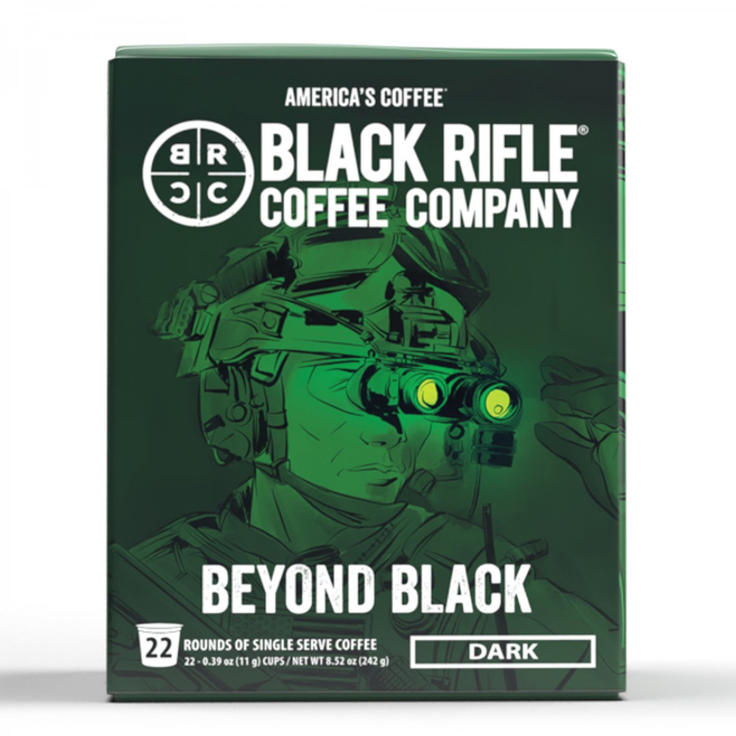 Black Rifle Coffee Beyond Black K-Cup Pods, Dark Roast, 22 Ct