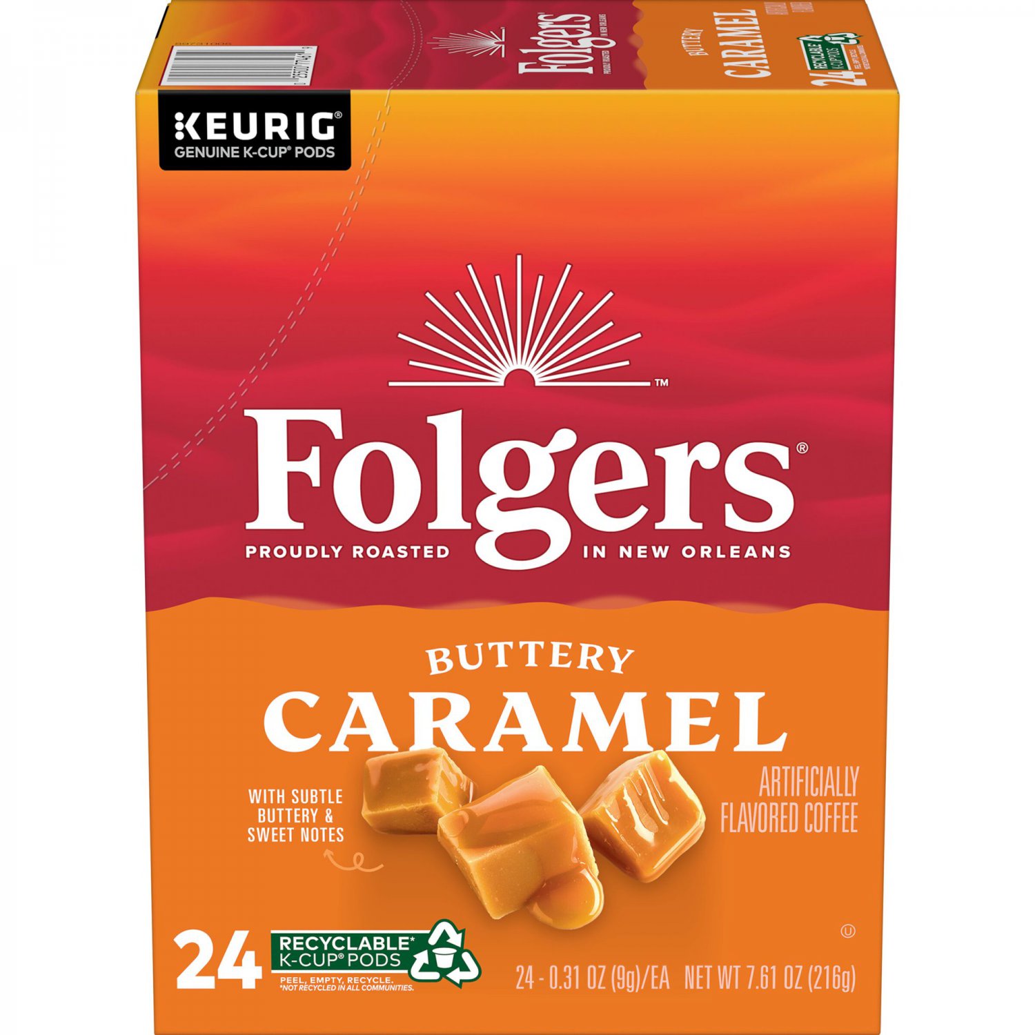 Folgers 6680 Caramel Drizzle Coffee K-Cups (24/Box)