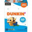 Dunkin Blueberry Muffin Ground Coffee, Keurig K-Cup Pods, 22 ct.