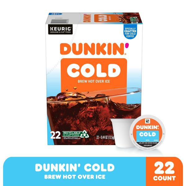 Dunkin Cold Coffee 22 K Cup Pods 