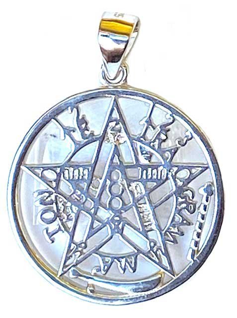 Sterling Silver Solomon's Seal Tetragrammaton Pendant Amulet
