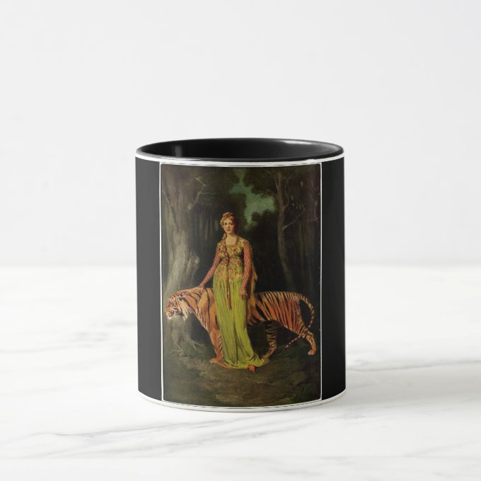 Lady with a Tiger Coffee Mug 11 oz