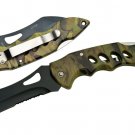 Camouflage Forest Hunter 4 in. Folding Pocket Knife & Black Tactical Blade