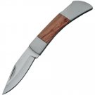 Rite Edge Small Clip Point Lockback Knife Brown Wood Handle - 2 Inches closed