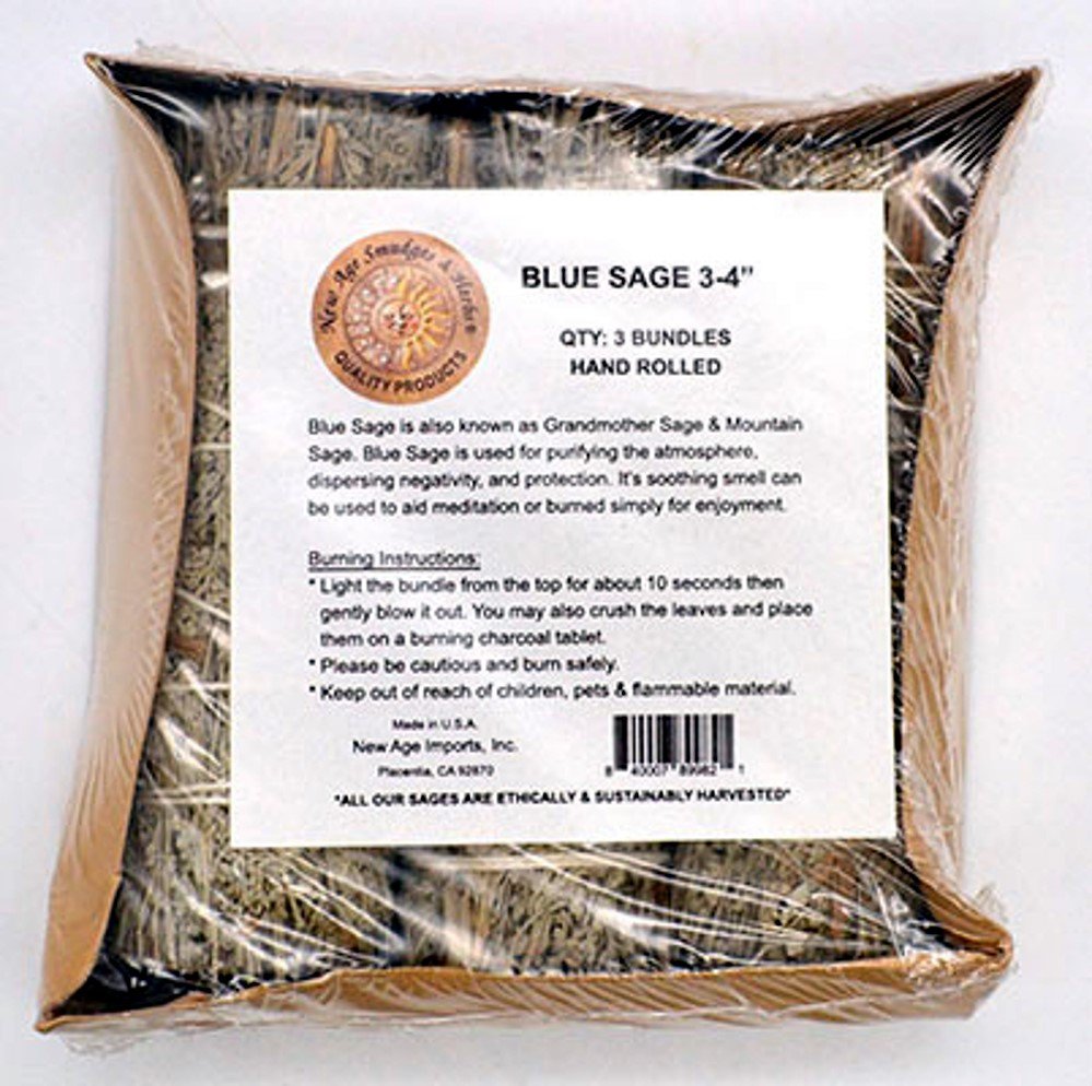 Blue Sage smudge sticks 3 pack (4 inch ea)