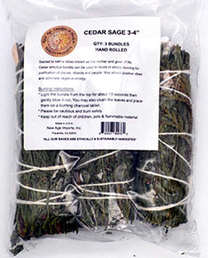 Cedar smudge stick 4 inch (3 pack)