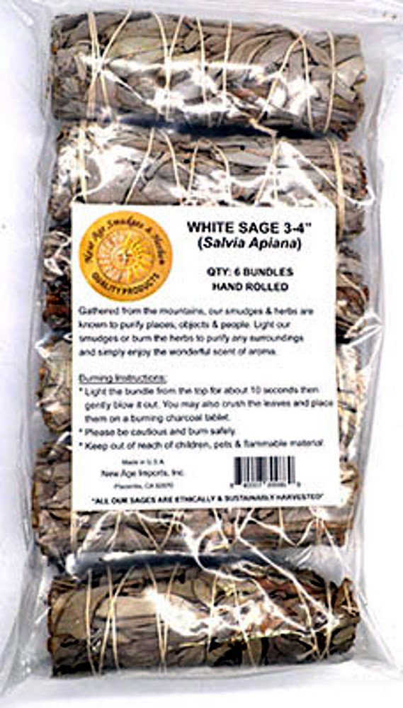 White Sage Smudge Stick 6-Pack 3 inch