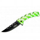 Defender Xtreme Green Chain Link Fence Design Folding Knife