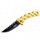 Defender Xtreme Yellow Chain Link Fence Design Folding Knife