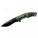 Black Zombie Z-Killer Folding Pocket Knife 8"
