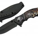 Black Blade Pirate Skull Pocket Knife