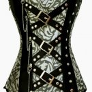 Classic Jacquard Corset with Rivets and Chain