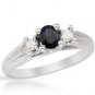 10k White Gold Blue Sapphire & Diamond Ring Size 6.5