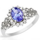 14k Gold Tanzanite & Diamond Ring