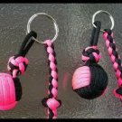 Hot Pink/Black " 550 Paracord Monkey Fist- 1" Steel Ball Bearing USA made!!  F