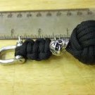 Black w//steel shackle and skull Monkey Fist- 3/4" Steel Ball Bearing USA made F