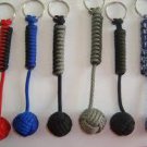 550 Paracord Survival Monkey's Fist Keychain 1" Steel Ball Bearings USA made!!
