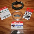 550 Paracord Bracelet Fishing Buddy Survival Gut Blade whistle buckle all sizes!