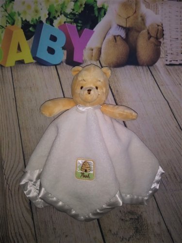 winnie the pooh baby blanket with satin trim