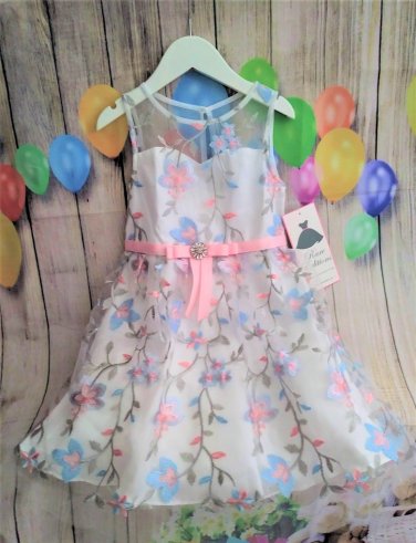 rare editions floral embroidered dress