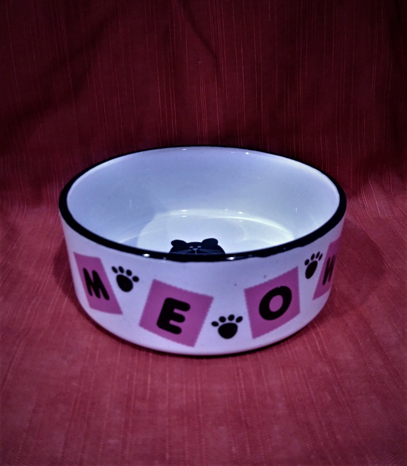 Whisker City MEOW Pink Cat Bowl