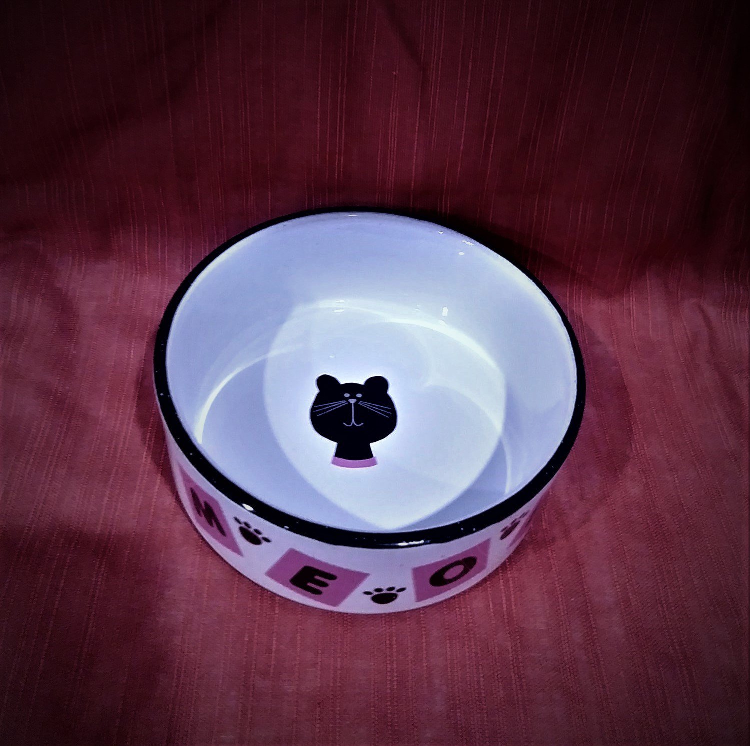 Whisker City MEOW Pink Cat Bowl
