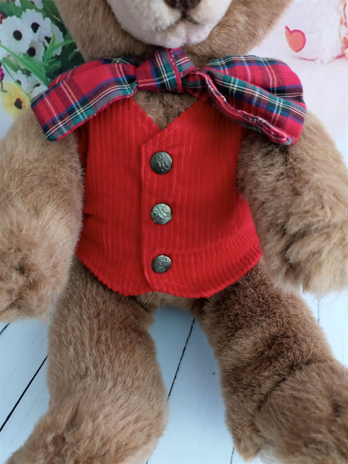 Vintage Schmid Gordon Fraser Musical Christmas Bear Plush 1984