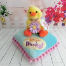 Aurora Sassy Stuff - Yellow Stuffed Duck Sitting on Pillow - You're Just Duckling