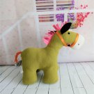 GUND We Love Animals - "RYDER" Green Knitted Plush Horse, Pink Mane