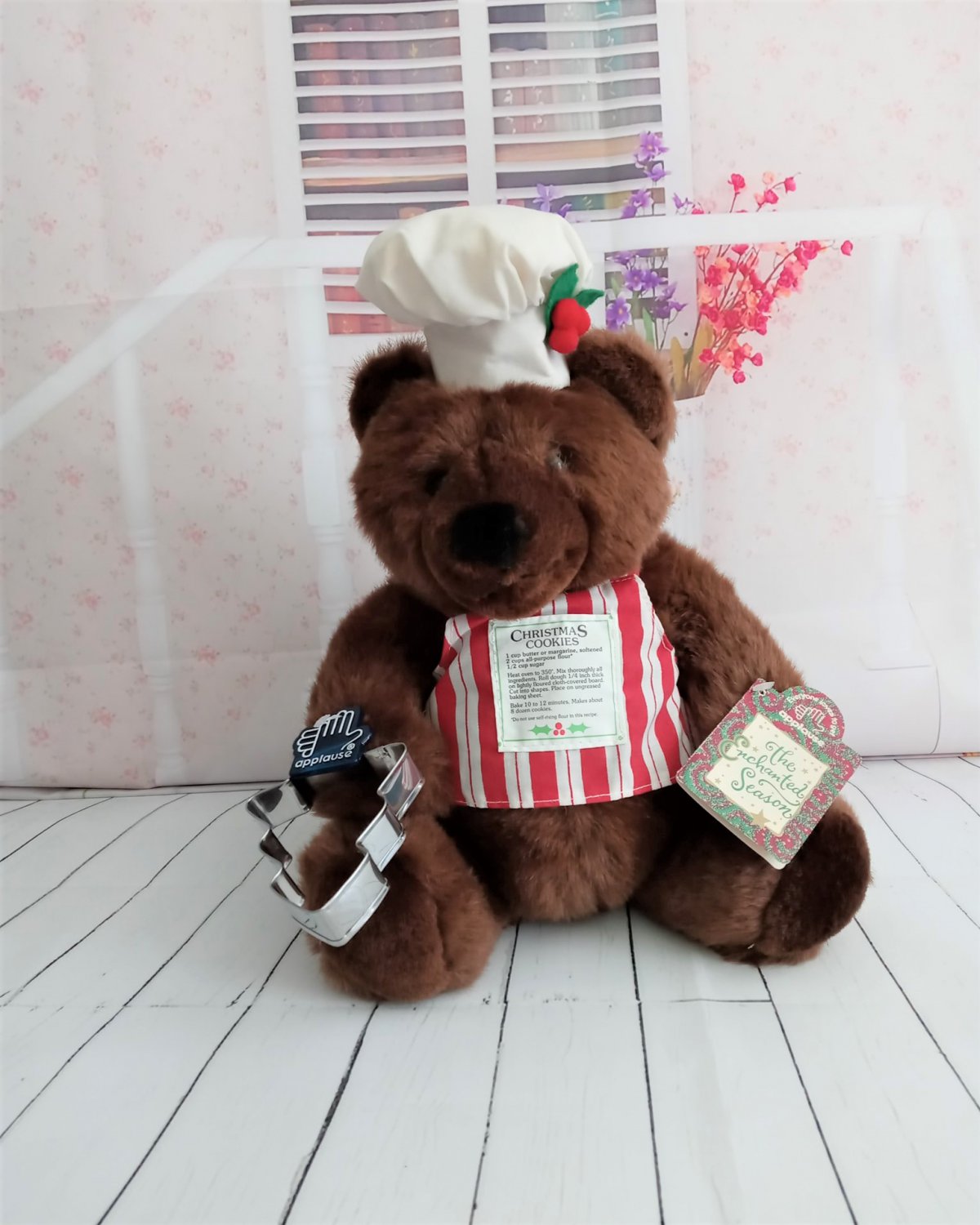 Vintage Applause Enchanted Season Fabulous Baker Bear Cocoa  Stuffed Plush