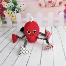 Tiny Love Developmental Soft Toys Plush Rattle, Red Octopus with Stars and Dots Tentacles