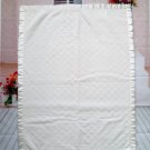 Koala Baby - Cream Quilted Square Baby Blanket with Cream Sherpa and Satin Trim